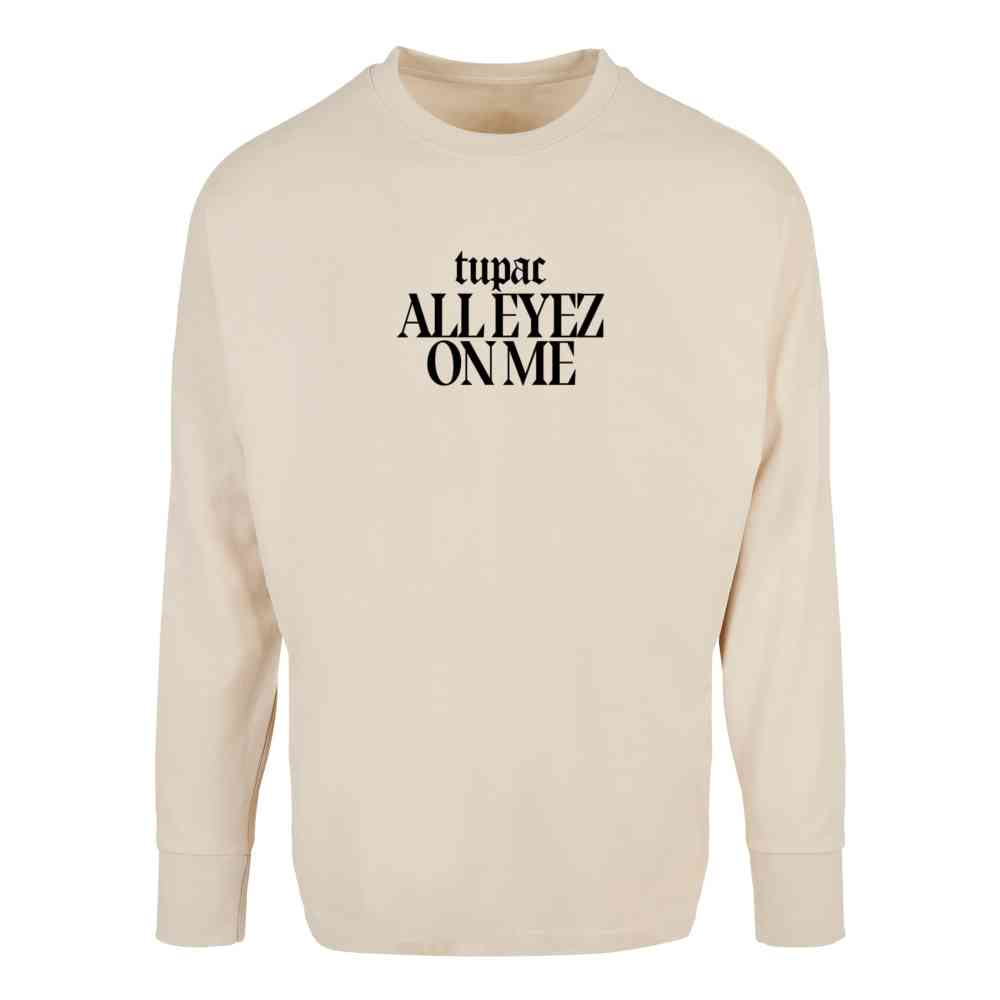 Mister Tee Tupac - All Eyez on me Tracklist Cut On Lange ärmel top - Beige